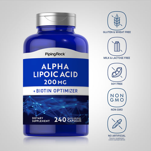 Alpha Lipoic Acid, 200 mg, 240 Quick Release Capsules Dietary Attributes
