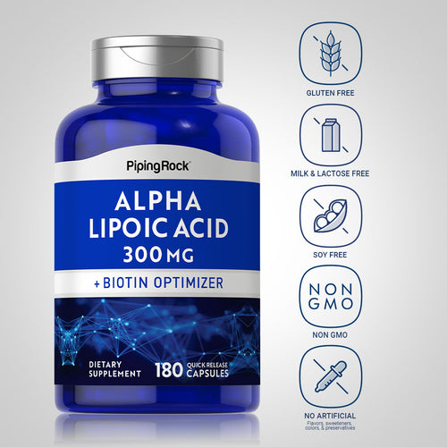 Alpha Lipoic Acid, 300 mg, 180 Quick Release Capsules Dietary Attributes