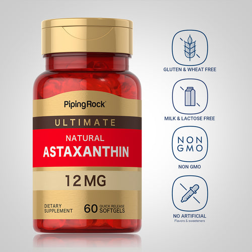 Astaxanthin, 12 mg, 60 Quick Release Softgels Dietary Attributes