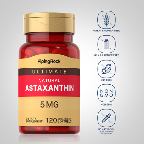 Astaxanthin, 5 mg, 120 Quick Release Softgels-Dietary Attribute