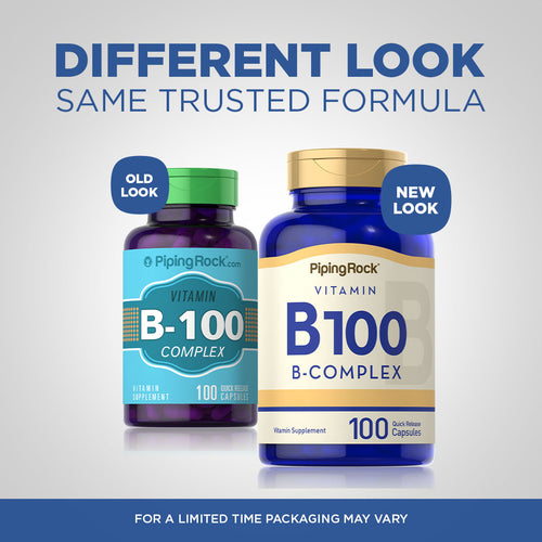 B-100 Vitamin B Complex, 100 Quick Release Capsules - Before and After