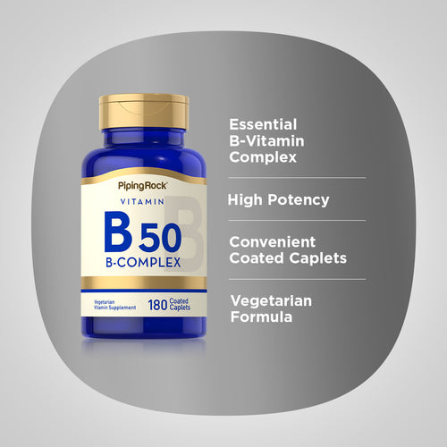B-50 Vitamin B Complex, 180 Coated Caplets -Benefits