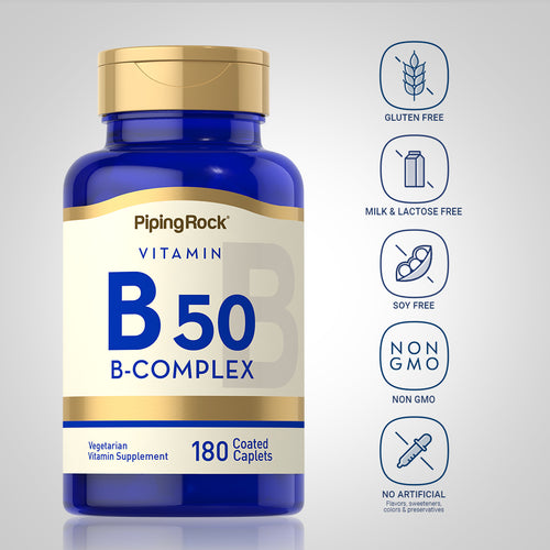 B-50 Vitamin B Complex, 180 Coated Caplets -Dietary Attribute