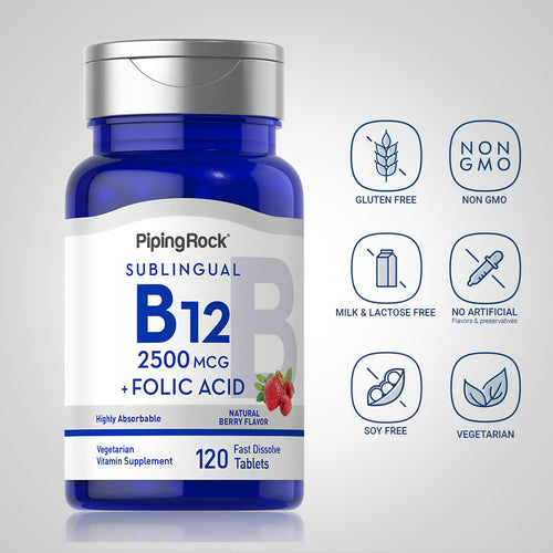 B12 2500 mcg Folic Acid 400 mcg, 120 Fast Dissolve Tablets -Dietary Attribute