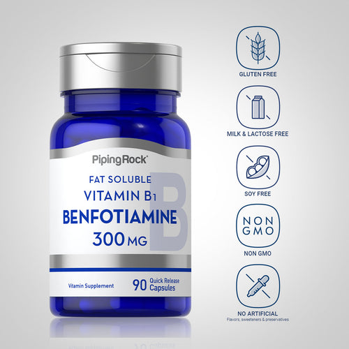 Benfotiamine (Fat Soluble Vitamin B-1), 300 mg, 90 Quick Release Capsules Dietary Attributes