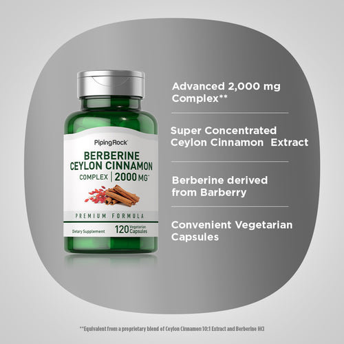Berberine Ceylon Cinnamon Complex, 2000 mg, 120 Vegetarian Capsules -Benefits