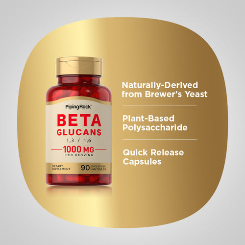Beta 1,3/1,6-D-Glucan, 1000 mg (per serving), 90 Quick Release Capsules Benefits