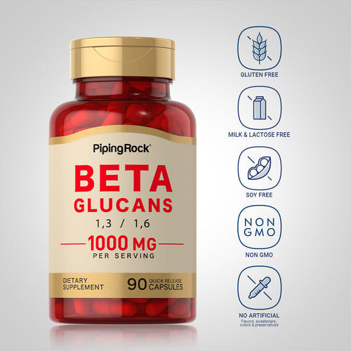 Beta 1,3/1,6-D-Glucan, 1000 mg (per serving), 90 Quick Release Capsules Dietary Attributes