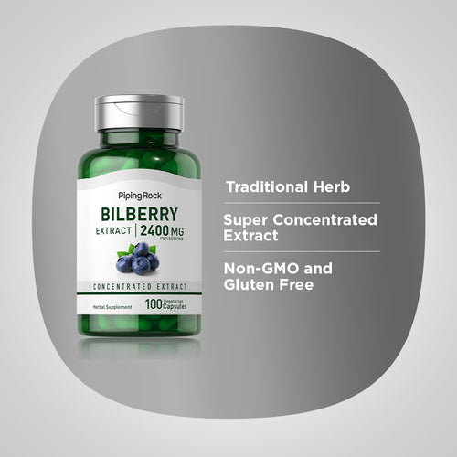 Bilberry Extract, 2400 mg (per serving), 200 Vegetarian Capsules Benefits