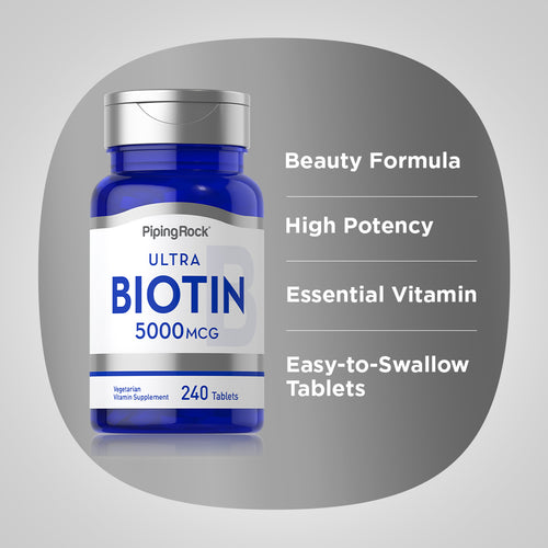 Biotin, 5000 mcg, 240 Tablets Benefits