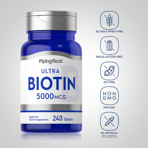 Biotin, 5000 mcg, 240 Tablets Dietary Attribute