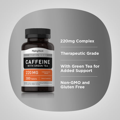 Caffeine Plus Green Tea, 200 mg, 300 Tablets Benefits