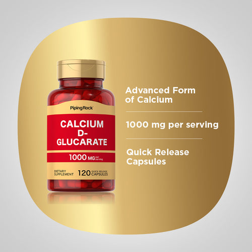 Calcium D-Glucarate, 1000 mg (per serving), 120 Quick Release Capsules-Benefits