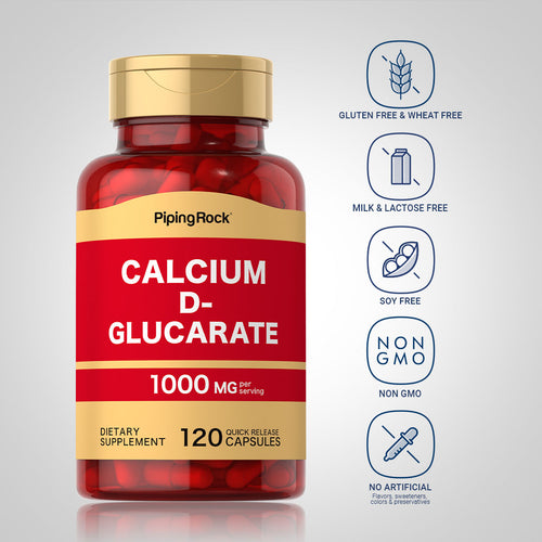 Calcium D-Glucarate, 1000 mg (per serving), 120 Quick Release Capsules-Dietary Attribute