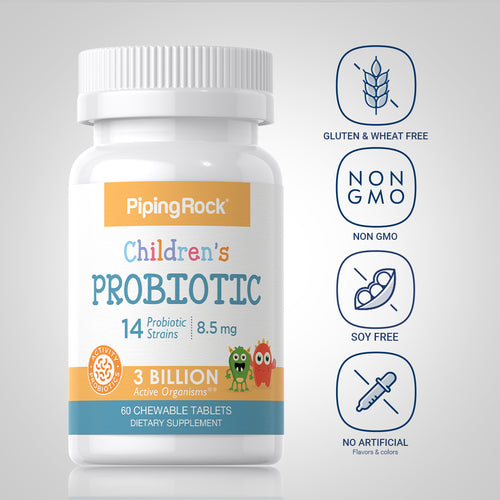 Children's Probiotic 14 Strains 3 Billion Organisms (Natural Berry), 60 Chewable Tablets Dietary Attribute