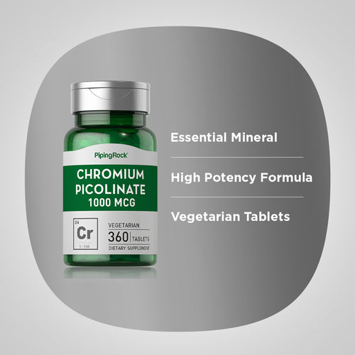 Chromium Picolinate, 1000 mcg, 360 Tablets-Benefits