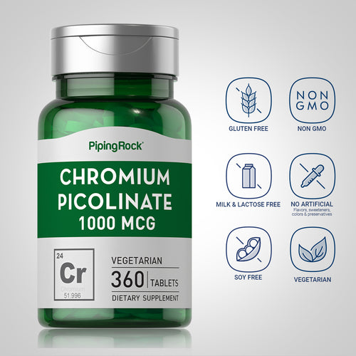 Chromium Picolinate, 1000 mcg, 360 Tablets-Dietary Attribute