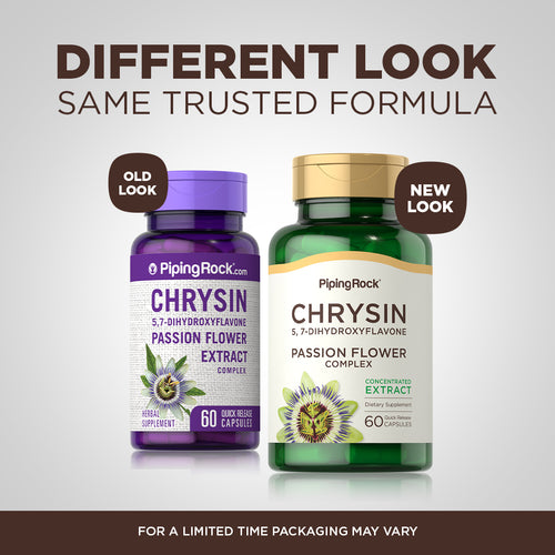 Chrysin Extract (Passion Flower Ext), 500 mg, 60 Quick Release Capsules -Before and After