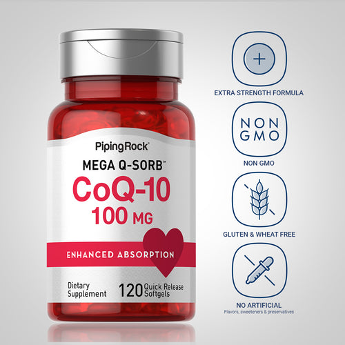 CoQ10, 100 mg, 120 Quick Release Softgels Attribute