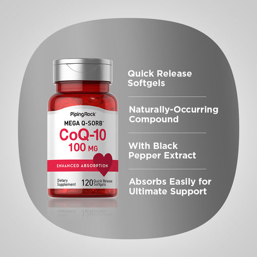 CoQ10, 100 mg, 120 Quick Release Softgels Benefits