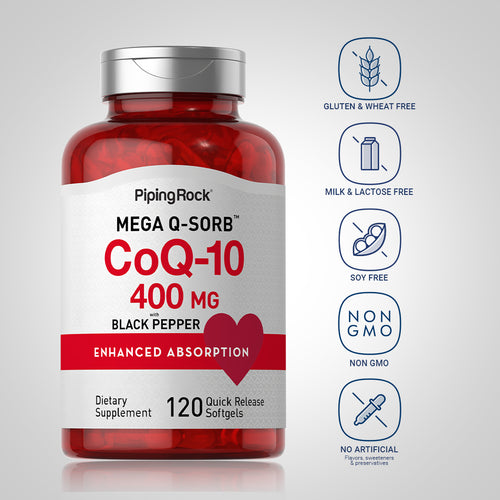 CoQ10 400 mg 120 ซอฟต์เจลแบบปล่อยตัวยาเร็ว     