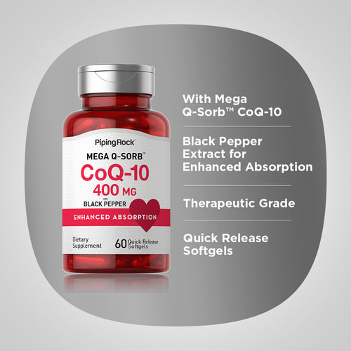 CoQ10 400 mg 60 ซอฟต์เจลแบบปล่อยตัวยาเร็ว     
