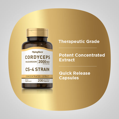 Cordyceps Mushroom, 2000 mg (per serving), 200 Quick Release Capsules-Benefits