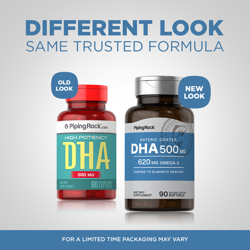 DHA Enteric Coated, 500 mg, 90 Quick Release Softgels-Before and After