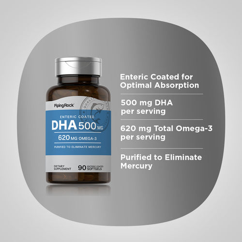DHA Enteric Coated, 500 mg, 90 Quick Release Softgels-Benefits