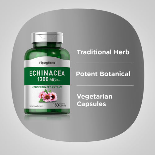 Echinacea, 1300 mg (per serving), 180 Vegetarian Capsules Benefits