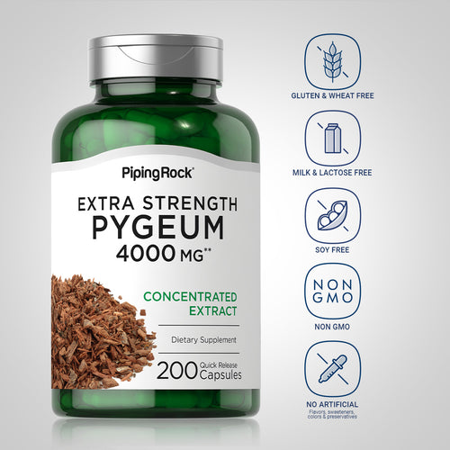 Extra Strength Pygeum, 4000 mg, 200 Quick Release Capsules-Dietary Attribute