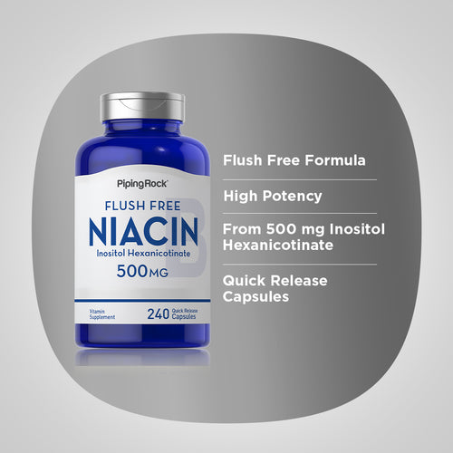 Flush Free Niacin, 500 mg, 240 Quick Release Capsules-Benefits