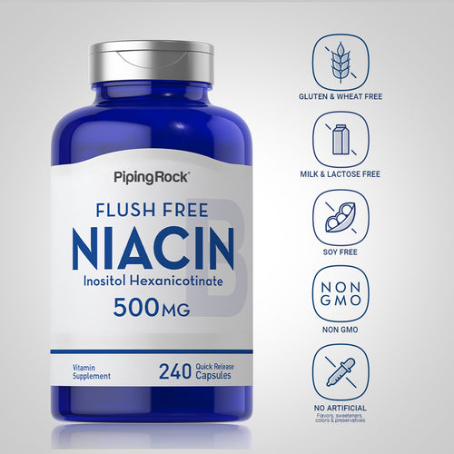 Flush Free Niacin, 500 mg, 240 Quick Release Capsules-Dietary Attribute
