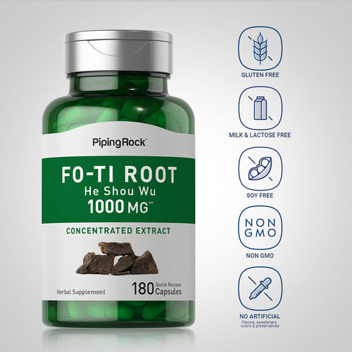 Fo-Ti Root He-Shou-Wu, 1000 mg, 180 Quick Release Capsules-Dietary Attribute
