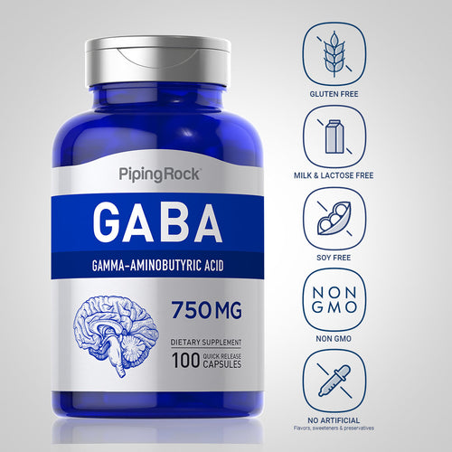 GABA Gamma Aminobutyric Acid 750 mg 100 Quick Release Capsules Attribute