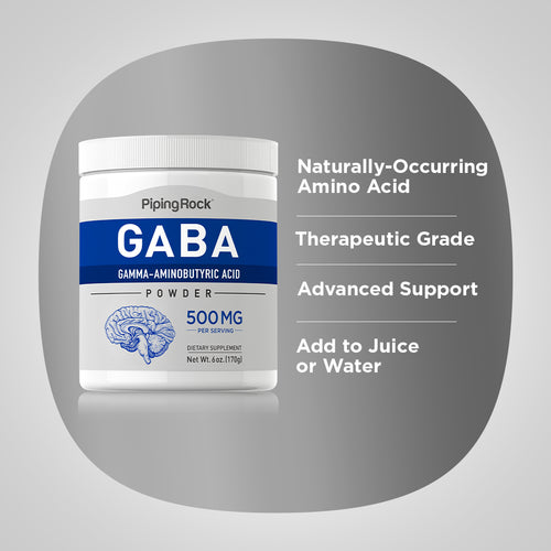 GABA Powder (Gamma-Aminobutyric Acid), 6 oz (170 g) Bottle-Benefits