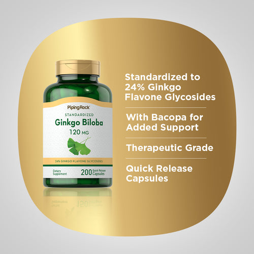 Ginkgo Biloba Standardized Extract, 120 mg, 200 Quick Release Capsules Benefits
