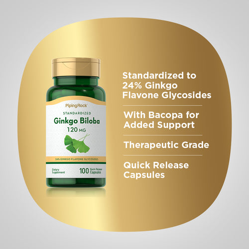 Ginkgo Biloba Standardized Extract, 120 mg, 100 Quick Release Capsules Benefits