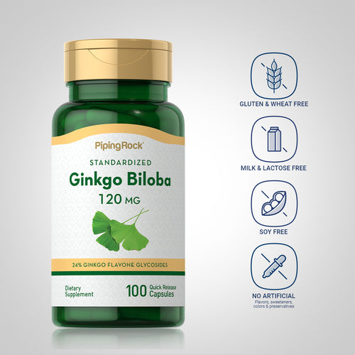 Ginkgo Biloba Standardized Extract, 120 mg, 100 Quick Release Capsules Dietary Attributes