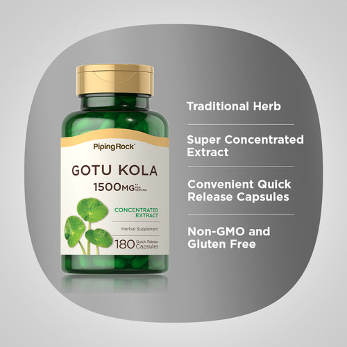 Gotu Kola, 1500 mg (per serving), 180 Quick Release Capsules Benefits