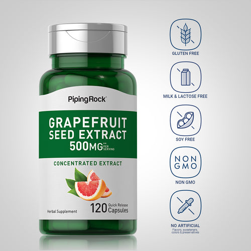 Grapefruit Seed, 500 mg (per serving), 120 Quick Release Capsules -Dietary Attribute