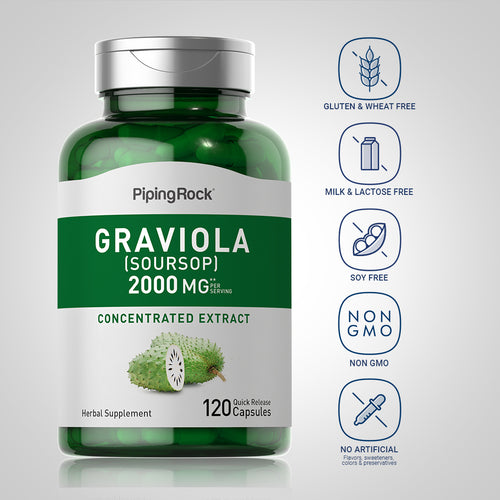 Graviola Soursop, 2000 mg (per serving), 120 Quick Release Capsules Dietary Attributes