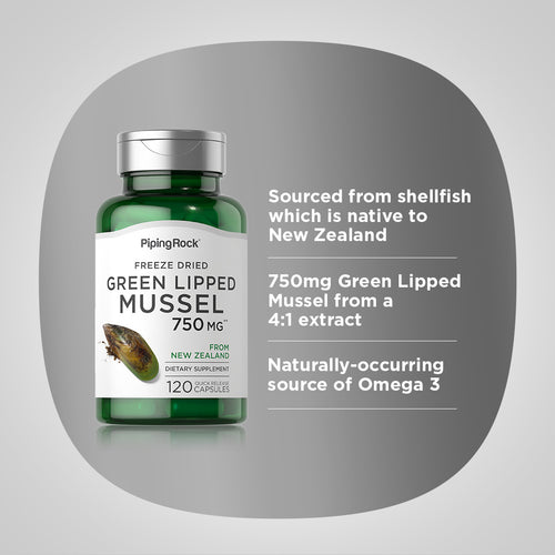 Green Lipped Mussel Freeze Dried from New Zealand, 750 mg, 120 Quick Release Capsules-Benefits