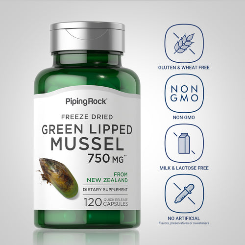 Green Lipped Mussel Freeze Dried from New Zealand, 750 mg, 120 Quick Release Capsules-Dietary Attribute