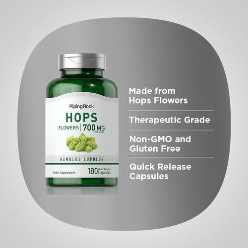 Hops, 700 mg (per serving), 180 Quick Release Capsules -Benefits