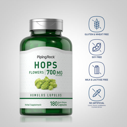 Hops, 700 mg (per serving), 180 Quick Release Capsules -Dietary Attribute