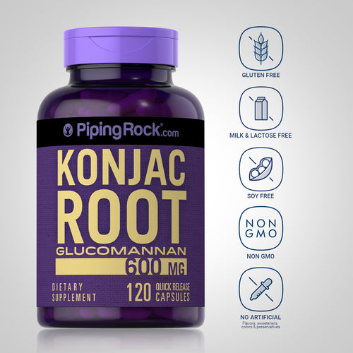Konjac Root Fiber Glucomannan, 600 mg, 120 Quick Release Capsules-Dietary Attribute