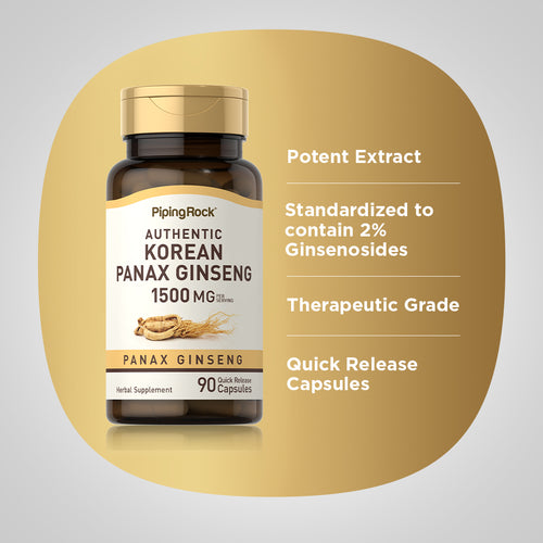 Korean Ginseng (Panax Ginseng), 1500 mg (per serving), 90 Quick Release Capsules Benefits