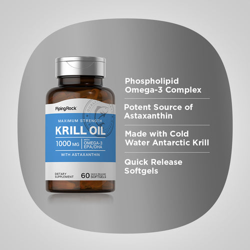 Krill Oil, 1000 mg, 60 Quick Release Softgels -Benefits