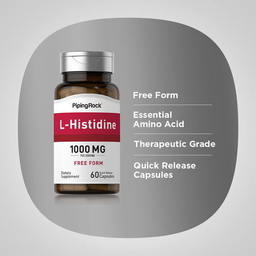 L-Histidine, 1000 mg (per serving), 60 Quick Release Capsules-Benefits